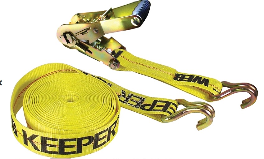 Tie-Down Ratchet Strap Yellow Hook 2X27